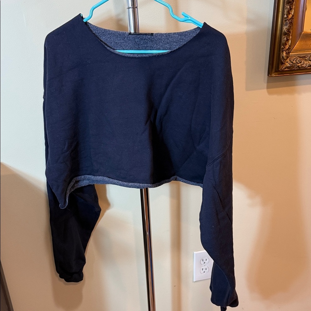 Brandy Melville Gray Fleece-Lined Top